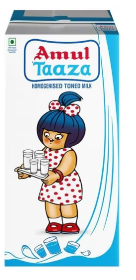 Amul Taaza Homogenised Toned Milk 1 L