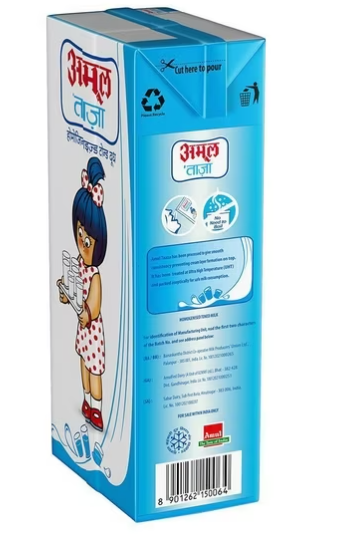 Amul Taaza Homogenised Toned Milk 1 L