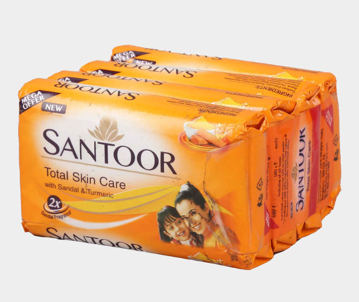 Santoor Sandal Turmeric Soap (43gX4)