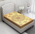 Home Beautiful Yellow Cotton Floral Printed Single Bedsheet