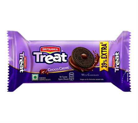 Britannia Treat Choco Creme Flavoured Sandwich Biscuits, 50 g