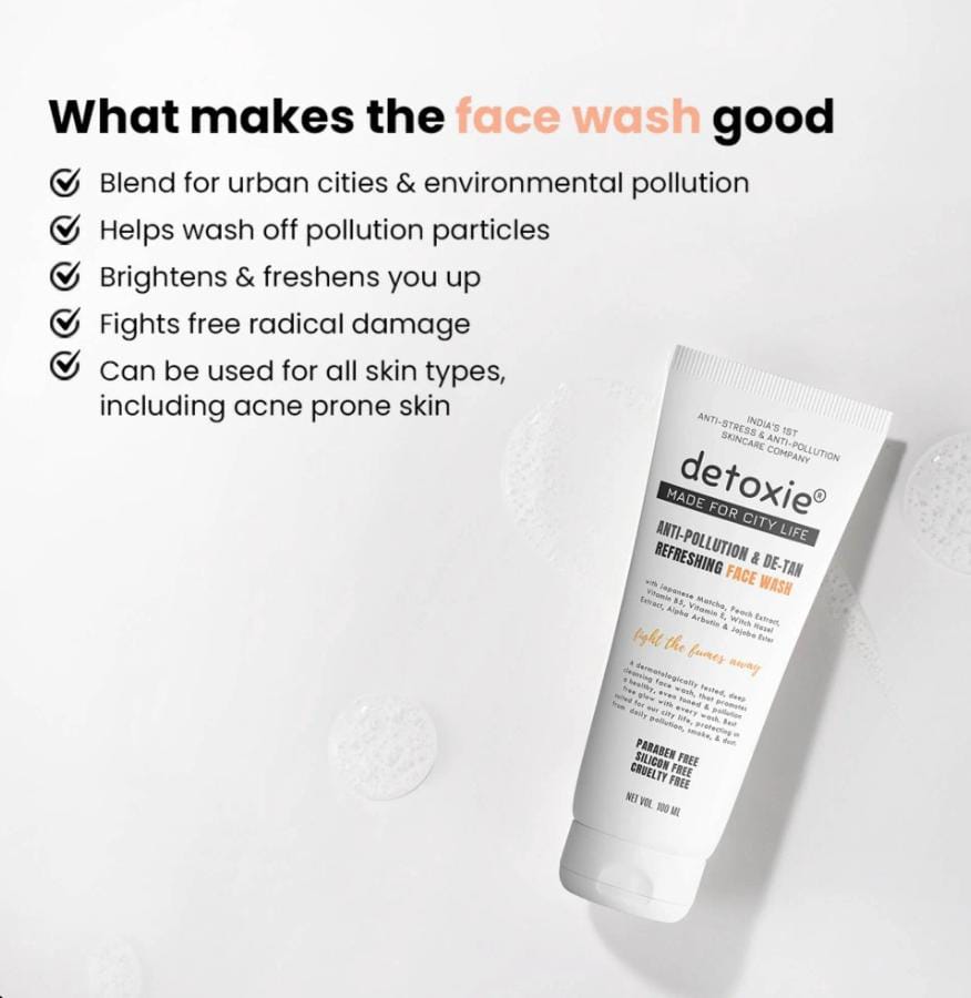 ✨ Detoxie Anti‑Pollution & De‑Tan Refreshing Face Wash (Pack of 2)