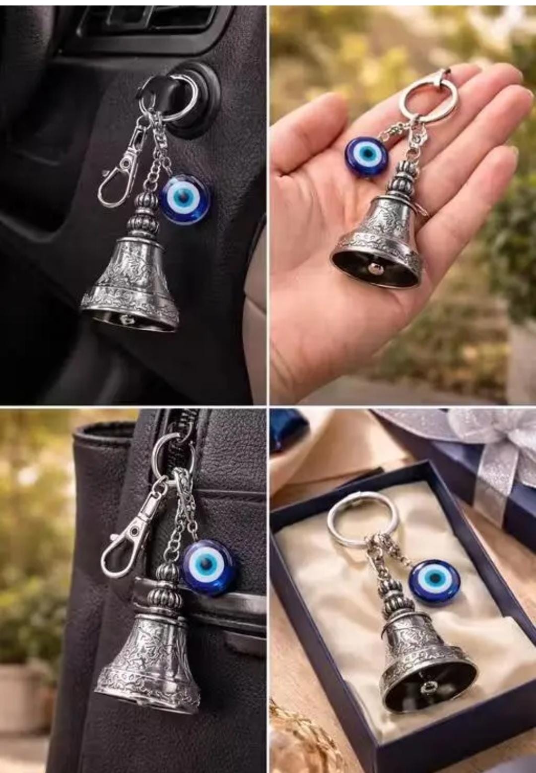🧿 Evil Eye Guardian Bell Keychain — Premium Gift Box
