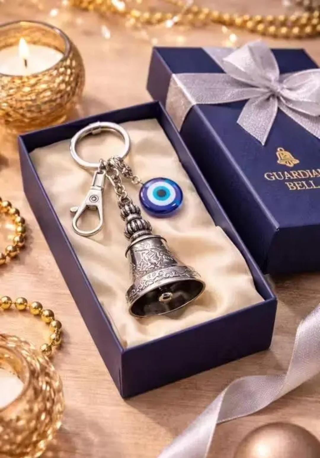 🧿 Evil Eye Guardian Bell Keychain — Premium Gift Box