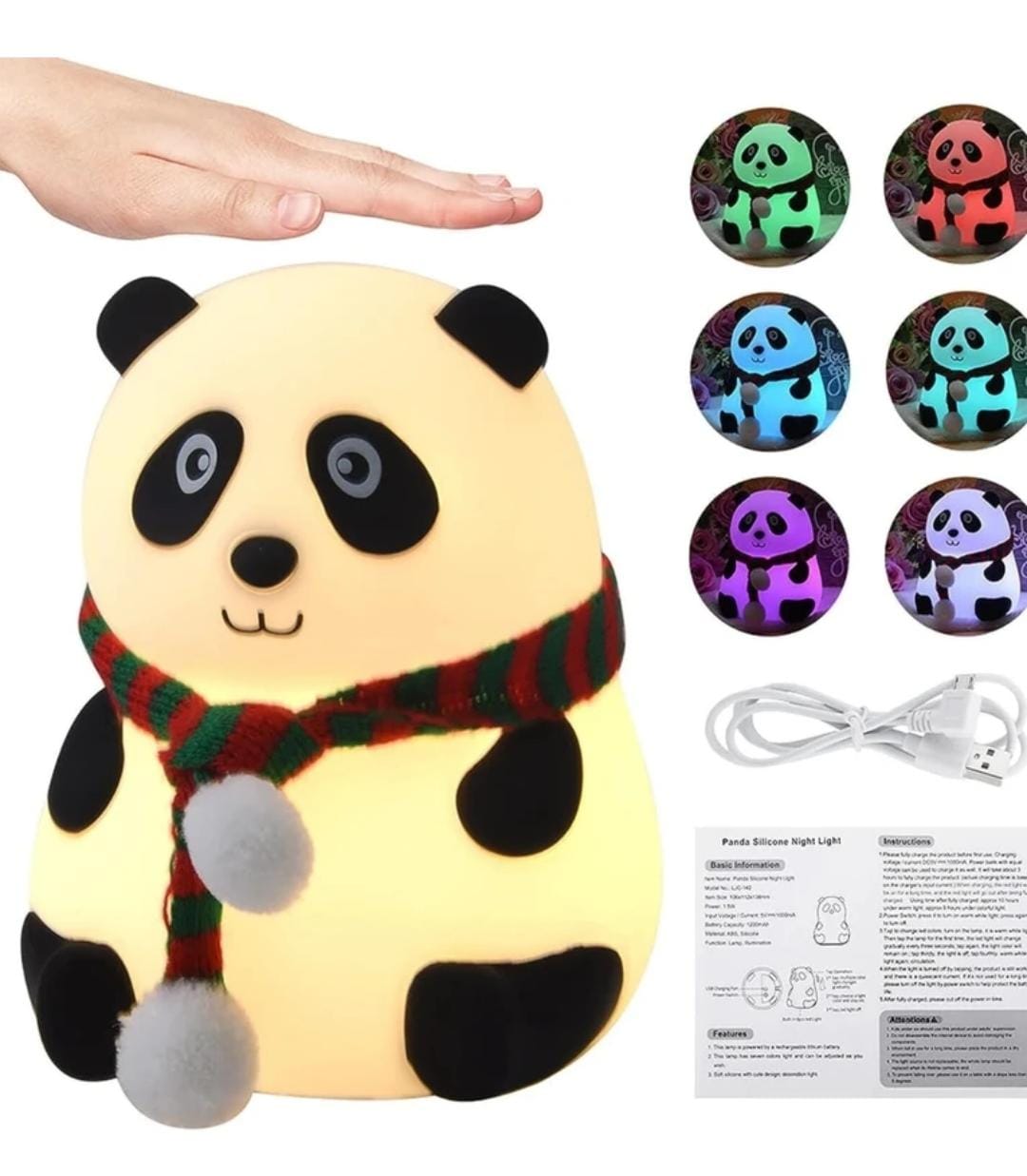 Panda Silicone Night Light, Color Changing Cute Lamp (Free Delivery 🚚)