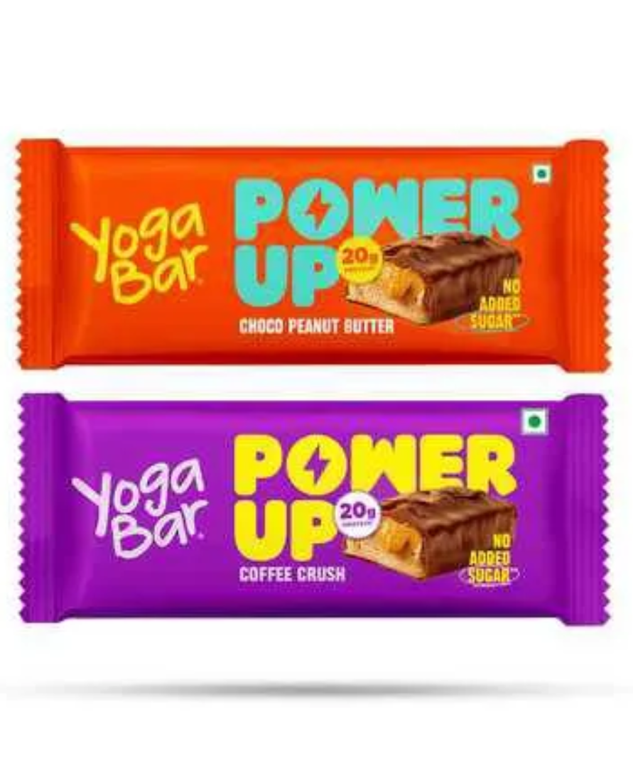 Power Up Choco Peanut Butter Protein Bar (20 G Protein) + Power Up Cofee Crush (20 G Protein) Bar - Coffee Rush Combo - 70gm Each (DELIVERY IN 5-8 DAYS)