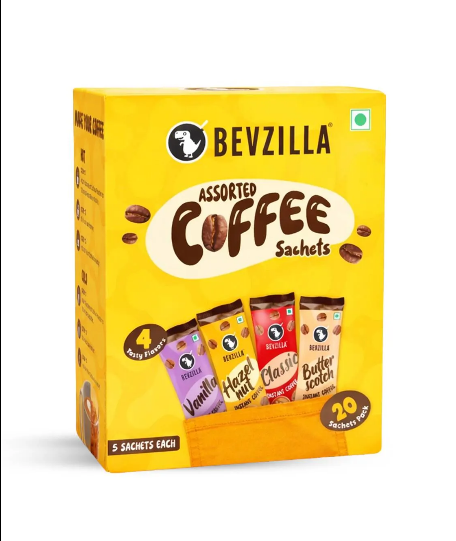 Assorted 20 Instant Coffee Sachets (vanilla, Hazelnut, Butterscotch & Classic Flavour)20 X 2g (DELIVERY IN 3-8 DAYS)